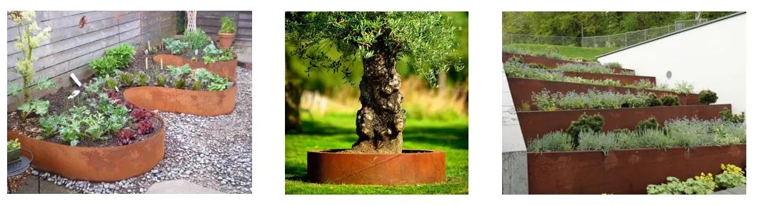 Customized Corten Steel Rusty Metal Garden Decoration Edging