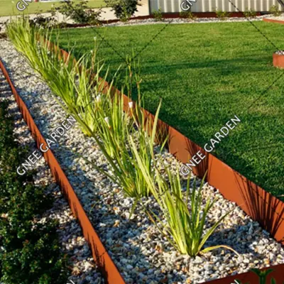 Corten Steel Lawn Edging Garden Bed Grass